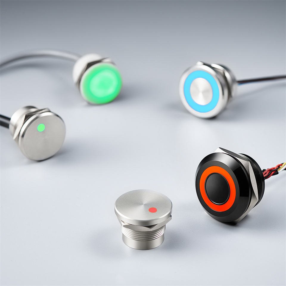 Langir IP68 12-30mm Metal Piezo Switch Waterproof Led Illuminated Touch Switch Momentary/ Latching Push Button Switch