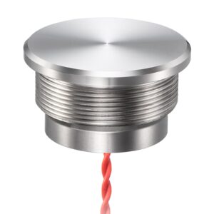 30mm Reset Momentary Latching Start Bell Solder Terminals Metal Black Piezo Switch Waterproof Stainless Steel IP68 PZ30 Flat 24