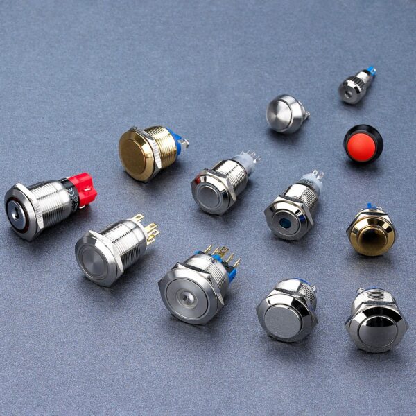 Langir Flat Metal 250v 3amp Push Switch Momentary Latching Waterproof IP67 12V 24V LED Push Button Switches