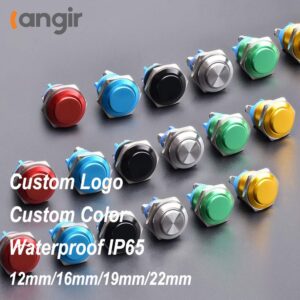 High Quality 16mm 19mm 22mm Stainless Steel Push Button Switch IP65 Waterproof with LED Light for Control Panel