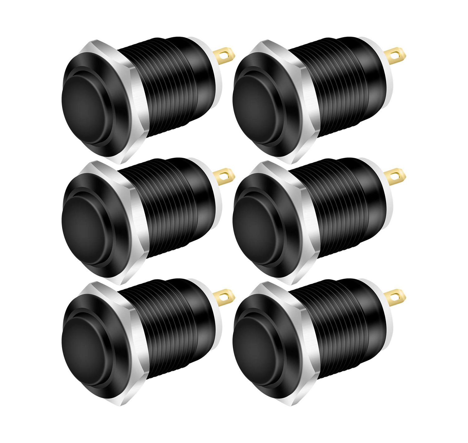 Langir 12mm 12V 24V Mini IP67 Waterproof Button Switch Momentary Stainless Steel Illuminated Ring Push Button Switch