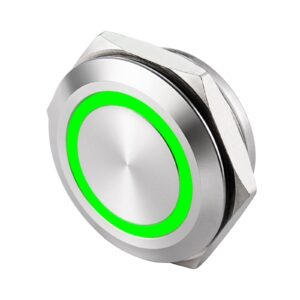 LANGIR Interruptores de botão de pressão de 12v com LEDs planos curtos à prova de água 12mm 16mm 19mm 22mm Nível IP67 Feito de plástico