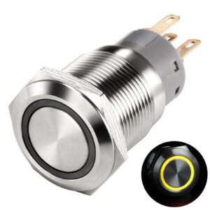 Industrial Electronic SPST NO Mini 24Volt Pushbutton Hoist Metal Push Start Momentary Waterproof 12V Push Button Switch