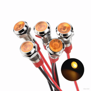 Electric Power Cabinet Panel Mount Brass Nickel LED Metal Indicator Light