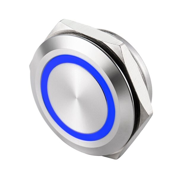 Langir Waterproof IP67 12V Stainless Steel Momentary NO Illuminated Button Switch Ring Illuminated 1NO Switch Combination - Gambar 2