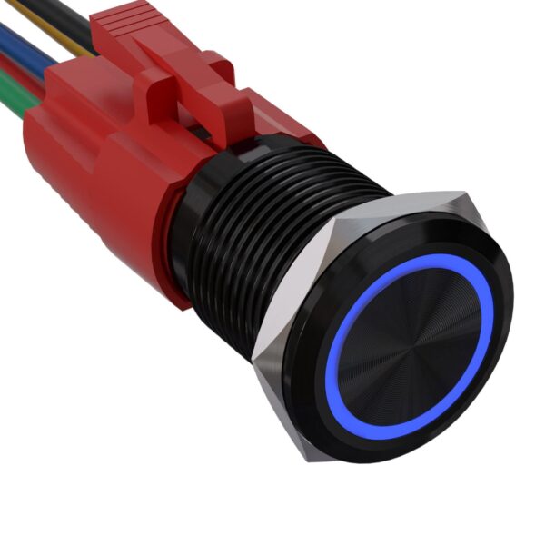 19mm 12V Momentary Speaker Horn Push Button Toggle Switch 3/4" Mounting Hole 1NO 1NC SPDT for Car Motor Aluminium Alloy - Image 2