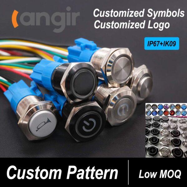 Stainless Steel Metal Push Button Switch IP67 IP65 Latching Momentary Illuminated Button Switch 12mm 16mm 19mm 22mm 28mm Sizes - Image 3