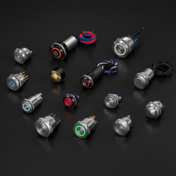 Langir Flat Metal 250v 3amp Push Switch Momentary Latching Waterproof IP67 12V 24V LED Push Button Switches - Imagem 3