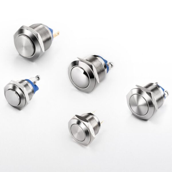 12/16/19mm Interruttore 12V Round Locking Light on OFF Led Stainless Steel Momentary Latching Metal Push Button Switch - Image 3