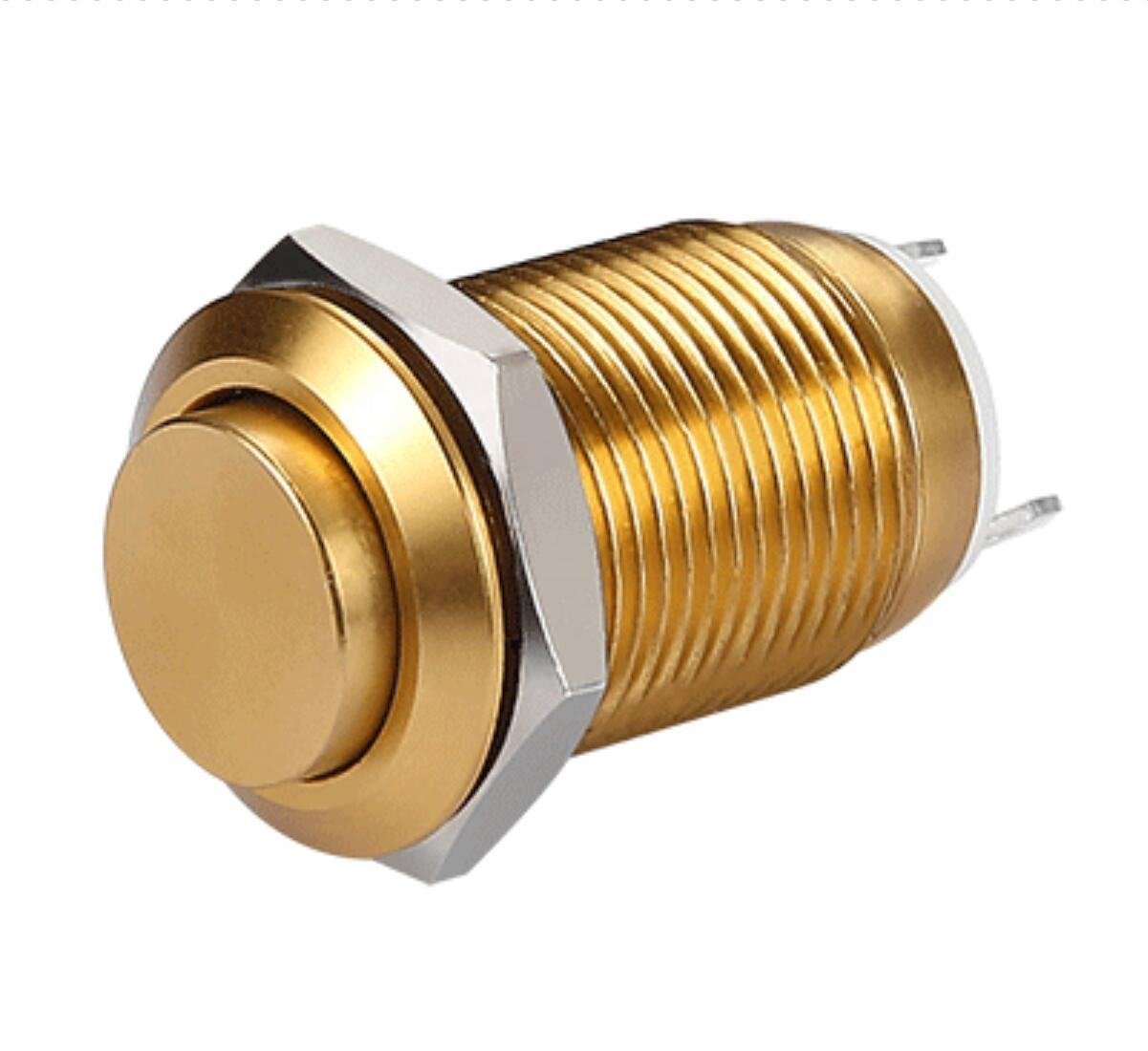 CE ROHS Shortest Body 2 Pin 12mm Mini Push Button Metal Ip65 Waterproof Momentary Normally Open Reset Switch - Зображення 4