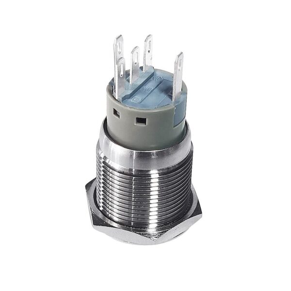 19mm LED Anti-Vandal Push Button Switch Stainless Steel Latching 1NO1NC Waterproof IP65 Electronic Structure - Attēls 4