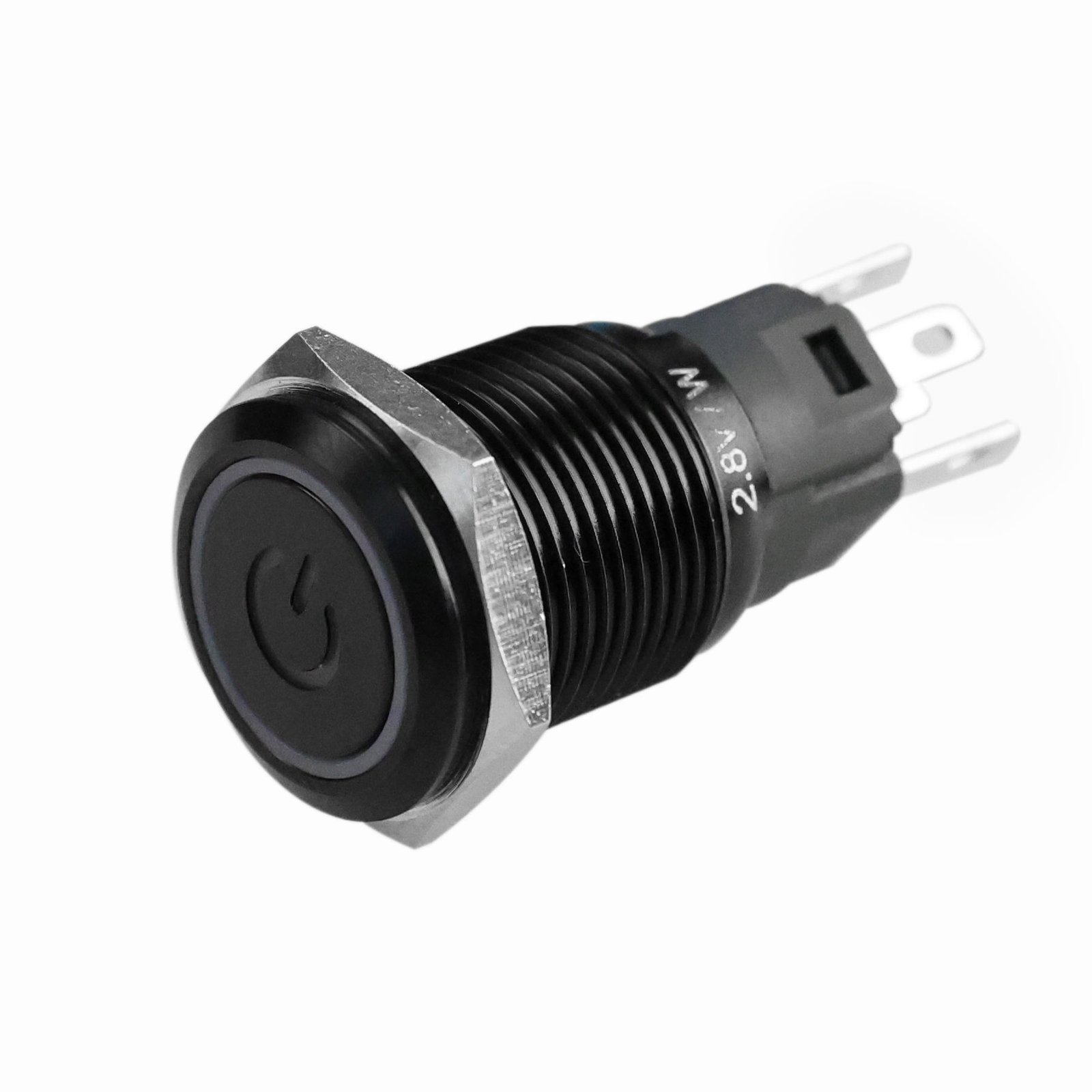 Langir 12mm 12V 24V Mini IP67 Waterproof Button Switch Momentary Stainless Steel Illuminated Ring Push Button Switch - Attēls 4
