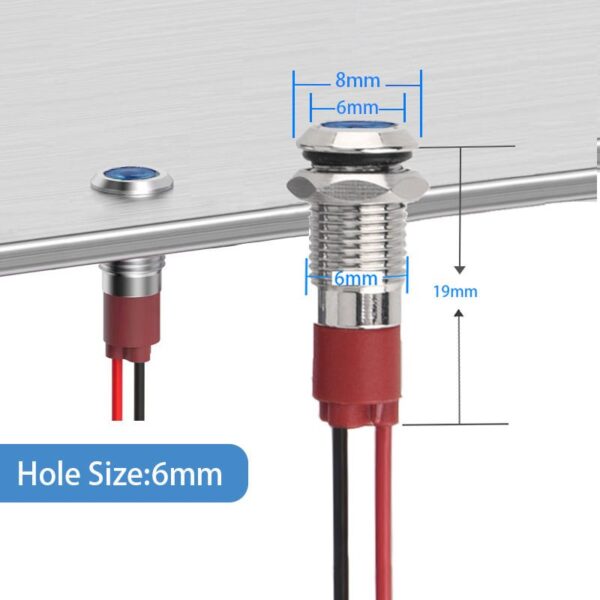 Industrial Panel Mount Waterproof Brass Nickel LED Metal Indicator Light - Image 5