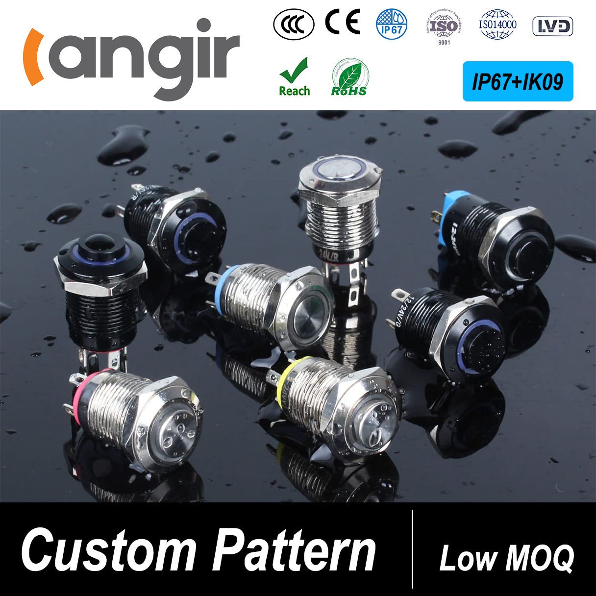 Langir Waterproof IP67 12mm Metal Push Button Switch Block Body 12V 24V 16mm 19mm 22mm Momentary Pushbutton Switches for Control — изображение 5