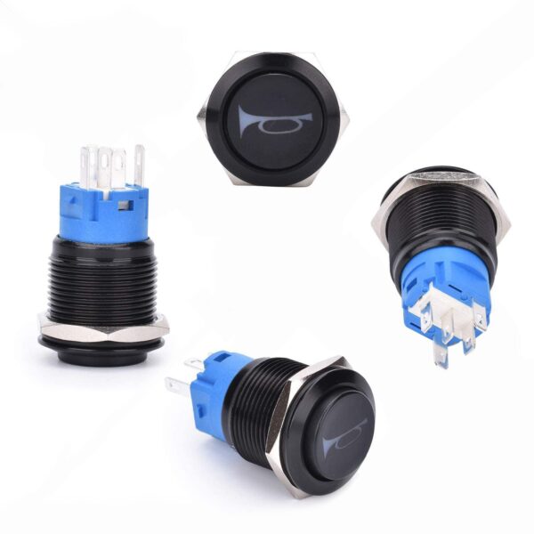 12V LED 10mm Pushbutton Switch Car Toy 2.4gp 19mmwatchntary Speaker Horn Pucar Accompanyt On/off Metal Novelty Gifts 5A/12V - Image 5