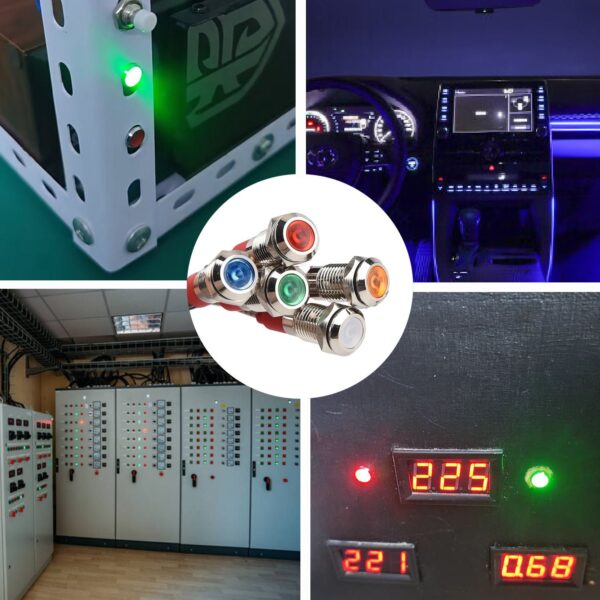 Home Appliance Stainless Steel LED Metal Indicator Light for Electric Boards - Attēls 6