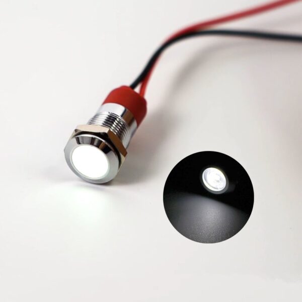 Industrial Panel Mount Waterproof Brass Nickel LED Metal Indicator Light - Image 6