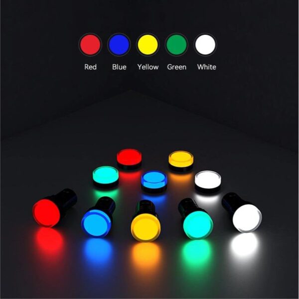 16MM Indicator Signal LED Lights Red Shell Power Discharge Equipment with Diverse Voltages 20mA Made of Plastic - Image 6