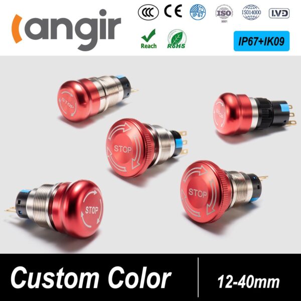 Langir Waterproof IP67 12V Button Switch Short Push Momentary NO Illuminated 12mm 16mm 19mm 22mm 25mm for Control - Image 6