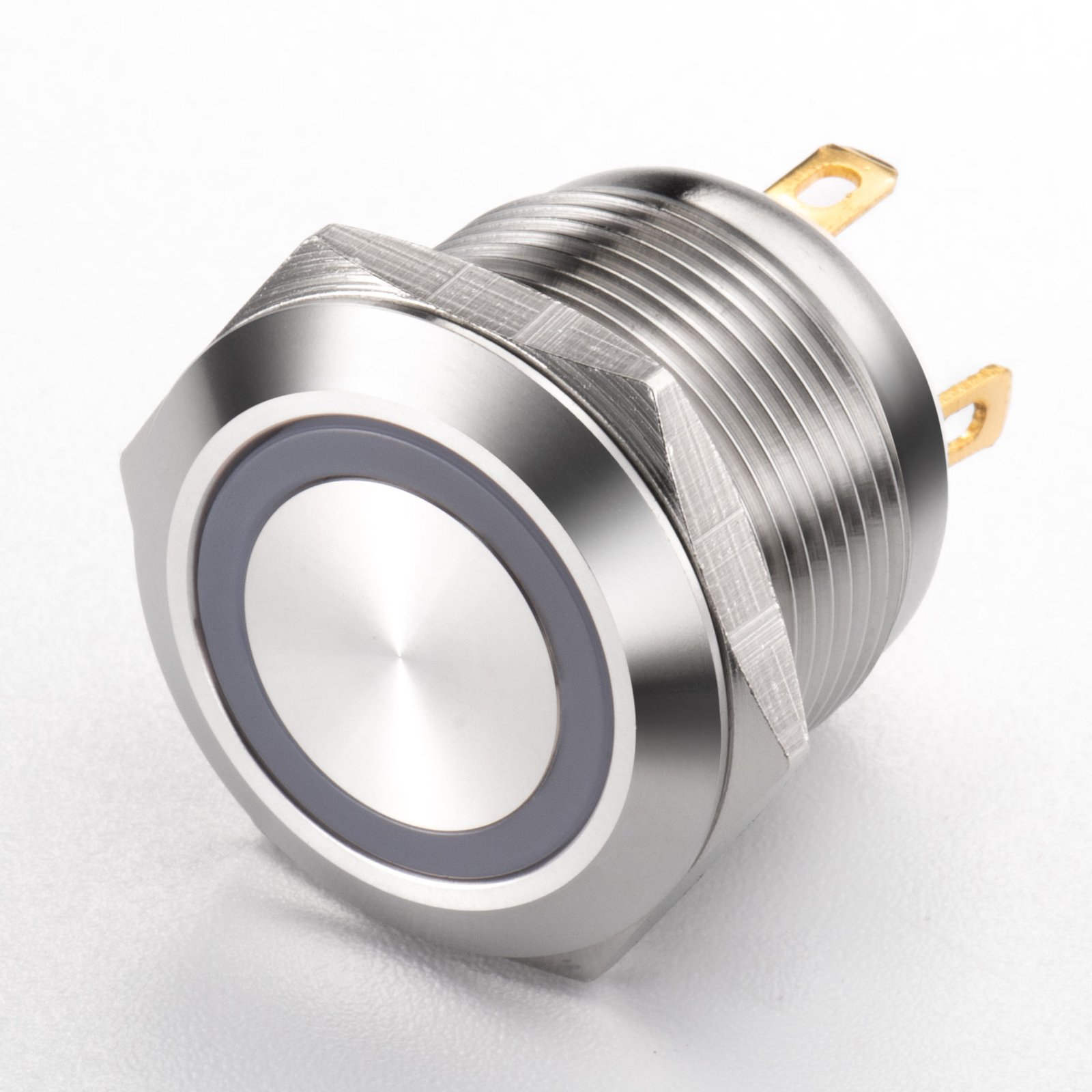 19MM Latching Momentary Illuminated Mini on OFF12MM 16mm 22Mm Metal Power Ring Led Stainless Waterproof 12V Push Button Switch - Imagem 6