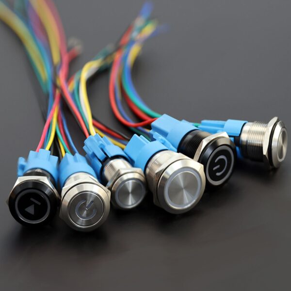 Langir Waterproof IP67 12V Stainless Steel Momentary NO Illuminated Button Switch Ring Illuminated 1NO Switch Combination - Gambar 7