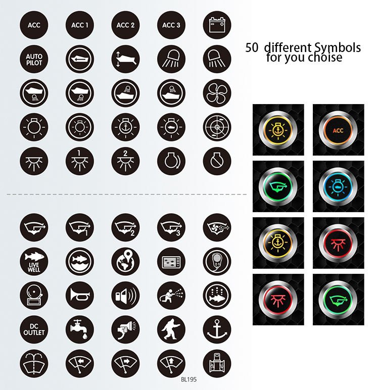 Langir 12mm 12V 24V Mini IP67 Waterproof Button Switch Momentary Stainless Steel Illuminated Ring Push Button Switch - Attēls 7