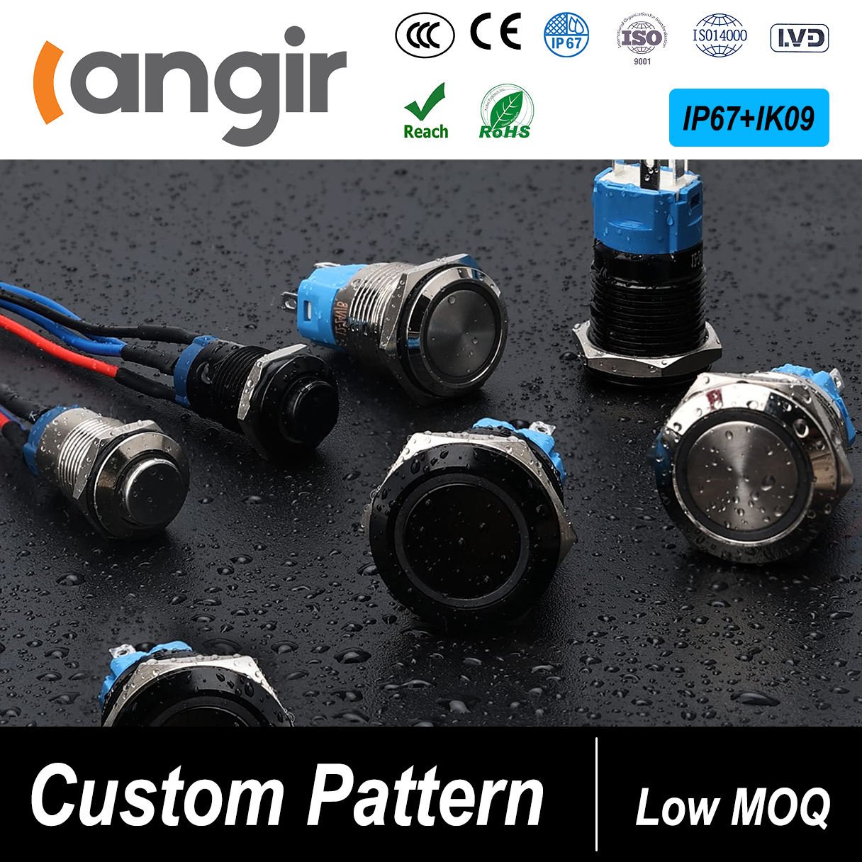 Langir Waterproof IP67 12mm Metal Push Button Switch Block Body 12V 24V 16mm 19mm 22mm Momentary Pushbutton Switches for Control — изображение 7