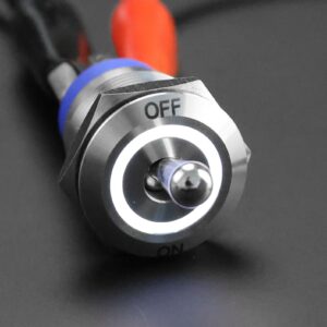 Langir 19mm On-Off Push Button Switch High LED Ring Light 12V 24V IP65 Toggle Switches Plastic Material Max 10A 250V IP67