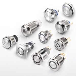 Self-Locking Mounting Hole Button Switch - Secure Fixture Motorized Flat-Top Button Switch - Remote Control