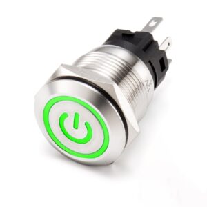 Black Push Button Switches Latching Momentary Illuminated Without LED Metal Waterproof 12/16/19/22mm 12V 5A Led Druckknopf 30mm