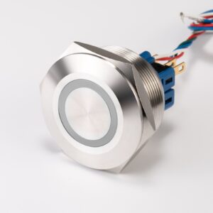 Customized Laser Engraved Pattern LED Illuminated Push Button Switch, Metal, Stainless Steel