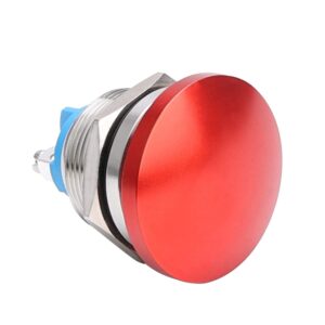 22MM Mushroom Head Push Button Switch Momentary IP65 Waterproof Screw Terminal 12V 24V 36V 110V 250V 5A SPST Plastic 110V 250V