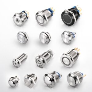 16MM/19MM/22MM Waterproof Rocker Switch with LED Lighting 2 Way Position 24/220Volts 3/4 Pin IP65 Electronic Structure Kcd1