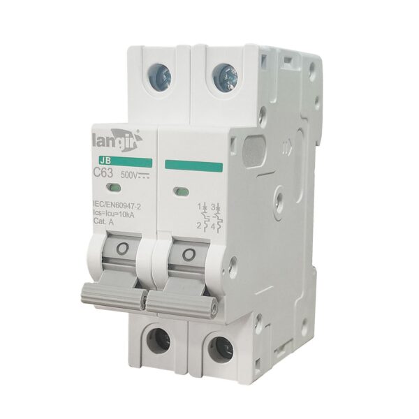 DC Miniature Circuit Breaker 2 Pole 1000V 10 Amp Isolator for Solar PV System Thermal Magnetic Trip DIN Rail Mount DC Breaker - Image 2