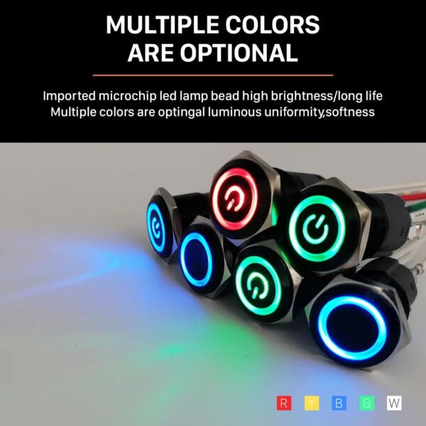 Langir Push Button Switch 12Mm 16Mm 19Mm 22Mm 25Mm 28Mm 30Mm 40Mm Latching Momentary Illuminated Waterproof PushButtons Switch - Image 4