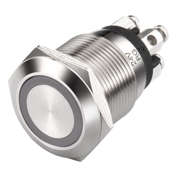 High Quality 19mm Anti Vandal Switch Stainless Steel Momentary 1NO Pin Terminal Blue Ring LED Push Button Switch - Imagen 7